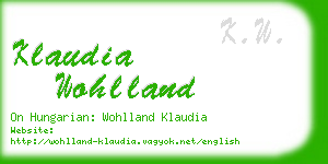 klaudia wohlland business card